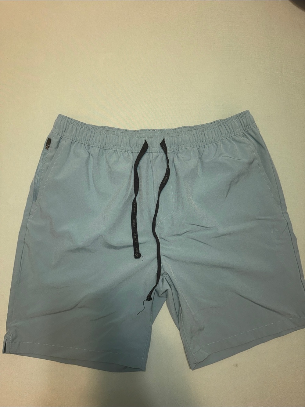 Hurley Light Blue Men's Swim Hybrids with Black Drawstring